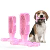 Dog Escova de dente limpeza Healthcare Chew Toy Molar Vara De quatro dentes Lavagem Massager Vara Borracha Natural Rod
