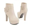 size 34 to 42 43 pink white flower wedding boots comfortable chunky heel ankle booties luxury designer women boots