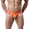 Mode-Gros-Sexy hommes gays sous-vêtements Stripe Culottes Marque Sous-vêtements Haute Qualité bikini respirant Boxers Hommes Shorts vêtements pour hommes