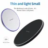 Mini pad caricabatterie rapido wireless QI 10W Power Fast Charging Pad in metallo liscio con luce a LED per Iphone Xs per Huawe Mate20 tutti i dispositivi QI