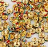 Wholesale - Free Ship 500pcs/lot Rainbow Rhinestone Rondelle Crystal Beads Charm Loose Spacer Beads For DIY Jewelry Making Accessories 8mm