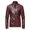 Herren-Lederjacke für Herbst und Winter, Leder, Biker, Motorrad, Reißverschluss, langärmelig, Mantel, Oberteil, Blusen mit übergroßem Regenschutz