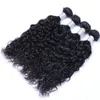 Indian Water Wave Bundles Non Remy Human Hair 3/4 Pieces Natural Color for Women 8-26 inches