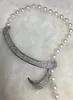 Livraison gratuite 9-10mm ensemble collier de perles blanches et boucle d'oreille