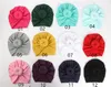 New Baby hats caps with knot decor kids girls hair accessories Turban Knot Head Wraps Kids Children Winter Spring Multicolor Beanie
