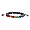 7 Chakra Pedra Natural Fios de Yoga Pulseira Turquesa Ágata Equilíbrio de Cura Contas de Reiki Pulseiras femininas masculinas bijuterias