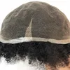 Afro curly toupee dla mężczyzn szwajcarskie koronkowe kręcone męskie męskie pełne koronkowe afro kręcone ludzkie włosy mężczyźni Wej zastępujący system 8x10 Męskie włosy 7448678