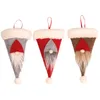 Juego de cubiertos nórdico de Papá Noel, tenedor de Navidad, cuchillo, soporte para cubiertos, bolsa, sombrero de Papá Noel, decoración de mesa de fiesta en casa y cena