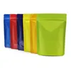 13*18cm Colored Aluminum Foil Stand Up Pouches Doypack Food Tea Coffee Storage Mylar Bag With Zipper