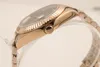 Orologio da uomo in oro rosa 40 movimento meccanico a carica automatica Quadrante champagne Lunetta scanalata Chiusura a corona pieghevole nascosta