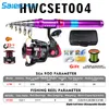 Haste de pesca e bobinas telescópicas com kits completos / saco transportador Pólo de fibra de carbono para viajar peixe de água doce de água salgada