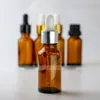 Glass Amber Dropper Bottle With Gold Silver Black Tops 624Pcs Lot 20ml Brown Essential Oil Vial Cosmetics Container