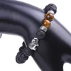 7 Chakra Bracciale per Uomo Donna 8mm Nero Laca Ametista Pietre Perline Elefante Buddha Yoga Healing Bracciale