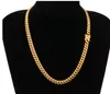 Stainless Steel Chains 18K Gold Plated High Polished Miami Cuban Link Necklace Men Punk 14mm Curb Chain Double Safety Clasp 18inch2721460