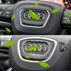 För AUDI A1 A3 A5 A4 A6 A7 A8 S3 S4 S5 S6 S7 Q3 Q5 Q7 TT Carbon Fiber Steering Wheel Ring Emblem 3D-klistermärken Bilstyling Auto Tillbehör