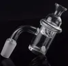 2020 Latest 5mm Clear Bottom Flap Top short neck Quartz Banger Nail & Spinning Cyclone Carb Cap Glowing Terp Pearl Ball For Glass Bongs