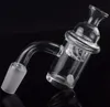 2020 Senaste 5mm Clear Bottom Flap Top Short Neck Quartz Banger Nail Spinning Cyclone Carb Cap Glödande TERP Pearl Ball För Glas Bongs