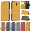 Portfel dla Samsung Galaxy J730 J530 J330 J7 J6 J5 J4 Plus Prime J3 J2 Pro Wood Wood Stripe Soft PU Skórzana obudowa Magnetyczna klamka