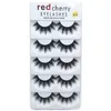 Red Cherry 5 Pairs False Eyelashes Messy Handmade Fake Eyelashes Beauty Makeup Tools Natural Long High Quality
