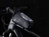 Carbon grain Waterproof Front tube bag Cycling Bike Bag Phone GPS Holder Stand Handlebar Mount Bag Bike Accessories sports GPS phone pocke