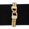 12 mm Hip Hop Titan Edelstahl vergoldet Franco Kette Armreif CNC Iced Out Diamant Armband Schmuck Geschenke für Männer zum Verkauf