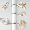 Blanc Brun Crochets Suspendus Résine Bain Rideau Crochet Étoile De Mer Conque Shell Modélisation Salle De Bain Articles EEA434