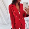 Women's Suits & Blazers Cysincos Women 2021 Fashion Spring Autumn Casual Jacket Female Office Lady Slim Suit Button Business Notched Blazer