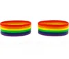 100 pièces LGBT Pride arc-en-ciel pansexuel asexué genderqueer bisexuel Bracelet bijoux Bracelet en Silicone