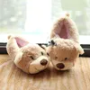 Stone Village Autumn and Winter Cartoon Bow Dog Cotton Home Indoor Par Parentchild Women Slippers Shoes Y200424