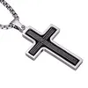 Fashion Boutique Mens Spinner Cross Pendant Necklace for Men 4 Colors Stainless Steel Male Jewelry