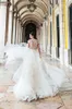 2020 Boho Wedding Dresses High Neck Cap Sleeve Spets Tulle brudklänningar med ruffle kjol strand prinsessan bröllopsklänning anpassad312l