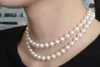 送料無料貴族ジュエリー9-10mmラウンド淡水白真珠のネックレス