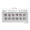 Baby Memorial Growing Picture Frame 1-12 Month Baby Photo Frame Display Kids Birthday Gifts Home Room Decor Wall Decorations