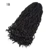 18 '' من الضفائر الكروشيه آلهة الاصطناعية locs مقاومة للحرارة الشعر الكروشيه 24strands / حزمة الأقفال البوهيمي