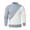 Männer Pullover Frühling Winter Männer Pullover Mode Rundhals Farbe Passenden Langarm Wilden Pullover Schlank Patchwork Herren