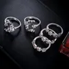 5 Set Europe and America Fashion Set Ring Star Moon Crystal MIDI Finger Knuckle Wedding Festival Rings for Women Jewelry Gift4608217