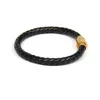 Gold Silver Bracelets Watch Wholesale 10pcs/lot Top Quality Simple Genuine Leather Bracelet With Sainless Steel Mens Jewelry