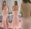 2020 robe de soirée pas cher rose foncé perles longues vacances Porter Pageant Prom Party robe Custom Made Plus Size