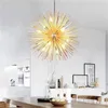 Nordic Artistic LED Aluminum Dandelion Chandelier Indoor Lighting Golden Hanging Lamps Decorative Fixture Lighting Led Home Lights