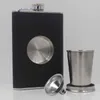 8 onças Flagon Hip Flask Álcool Uísque Vaso De Vinho Em Aço Inoxidável Copo Dobrável Copo À Prova de Vazamento Barware Bebida Ao Ar Livre Funil ZC0456