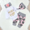 Pudcoco Baby Girl Floral Clothes Newborn Infant Long Sleeve Romper Pants Headband Outfits Clothes Casual Clothing Sets 0-18M