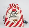 36 design Décorations de sacs de Noël Grand sac en toile lourde organique Sacs de Père Noël Sac à cordon avec rennes Sacs de sac de Père Noël pour enfant 4549