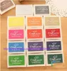 Gratis frakt 200PCS Multi Color 15 Färger DIY WORK Oljedamot Stämpel Set Big Craft Ink Pad Inkpad Craft Paper