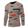 Crew Neck New Sweater Men Pullover Printed Tops Winter Knitted Sweaters Men Clothing Long Sleeve Sweaters 4 Colors