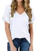 Alta Qualidade Mulheres Casual Blusas Elastic básico Plain Lady T com bolso de manga curta Tops Pure Color Cropped Tee