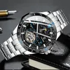 Tevise Moda Mens Relógios Aço Inoxidável Relógios Homens Mecânicos Automáticos Tourbillon Negócios Relógio Relogio Masculino