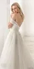 Скромная линия Boгемные платья с плеча с коротким рукавом Tulle кружева аппликация съемные свадебные платья Sash Sash De Mariee
