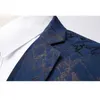 En Stock hommes mariage Tuxedos gaufrage motif Floral marié porter hommes Blazer 2 pièces bal dîner veste veste pantalon229k
