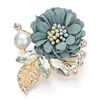 Pins Brooches Nice Flower Leaves Crystal Rhinestone Simulated Pearl For Suits Lapel Scarf Fabric Brooch Pin Women Wedding Z0762543