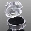 38CM boîtes d'emballage de bijoux porte-anneau Portable acrylique anneaux transparents boucle d'oreille boîte d'affichage boîte de rangement cas bacs organisateur NE6357284